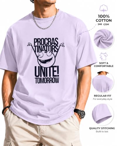 Image of Vastrio Unisex Procrastinators Unite Graphic Regular Fit Cotton T-Shirt