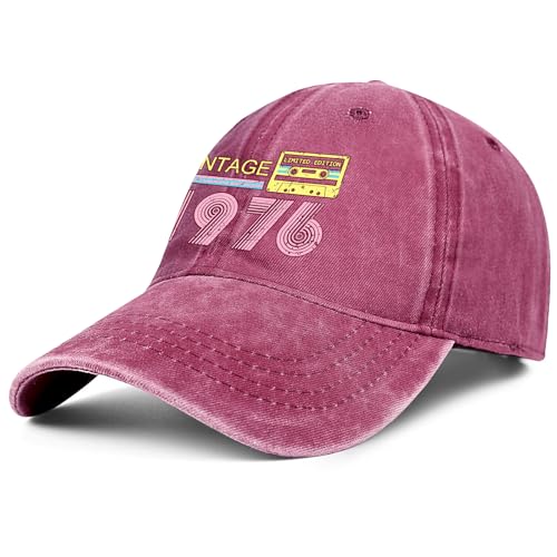 Image of 50th Birthday Gifts for Men Him Women Her 1976 Baseball Cap Hat | Vintage 1976 Baseball Cap Hat 50th Birthday Decorations for Women Men Her Him 50th Birthday Party Favors