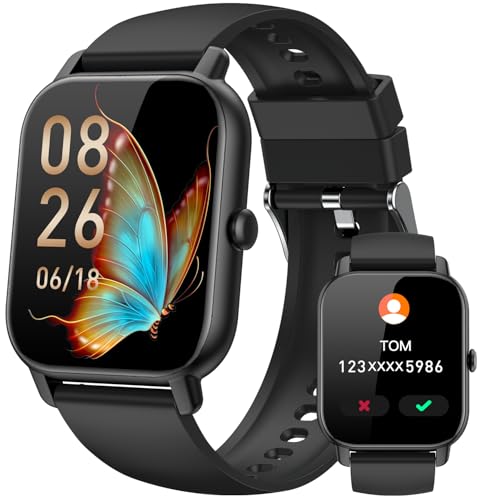 Smart Watches for Men Women(Answer/Make Call), 1.85 inch HD Fitness Tracker Watch with Activity Counter/Sleep Monitor/ 110+ Sports Modes, IP68 Waterproof Smart Watch for Android iPhone iOS Compatible