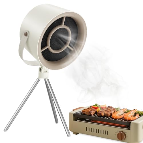 Portable Range Hood, Mini Desktop Range Hoods, 3 Speed, 5 Changeable Filter Sponge Pads, Rechargeable Kitchen Exhaust Fan for Indoor or Outdoor Cooking