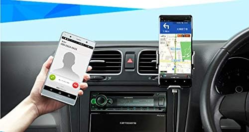 Smartphone displaying a call screen connected to Pioneer DEH-5600