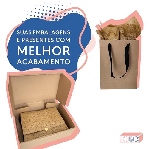Papel Seda Kraft Premium Estampa Coração 30x70cm 100 Folhas Cor:Preto