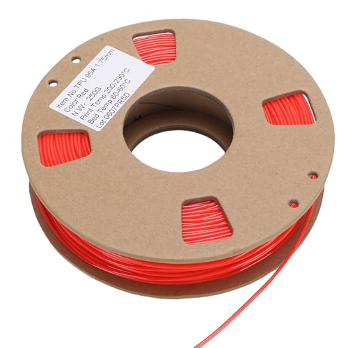 Yanmis TPU 3D Printer Filament 1.75mm, 95A Flexible High Elasticity TPU Filament 250g, Dimensional Accuracy ±0.02mm, for