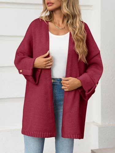 Image of Saodimallsu Womens Oversized Long Cardigan Sweaters Casual Open Front Chunky Knit Slouchy Fall Trendy Sweater Coats