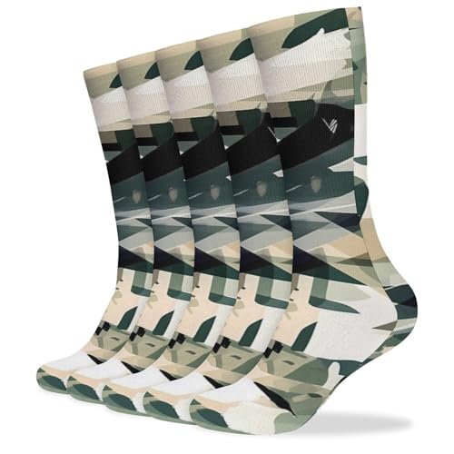 QMNRTK Green Camouflage Pattern Stocking?casual Athletic Aesthetic Socks Neutral Cotton Socks Compression Socks Control Crew Socks for Women Men