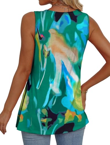 Image of OFEEFAN Womens Tank Tops 2025 Flowy Peplum Tops for Women Dressy Sleeveless V Neck Babydoll Tank Tops