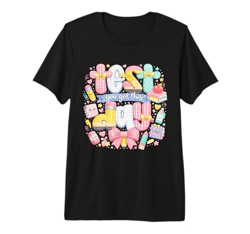 Pencil Coquette Bow Test Day You Got This School Student Premium Tri-Blend T-Shirt