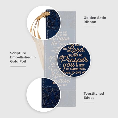 Image of Christian Art Gifts Faux Leather Bookmark for Women: I Know the Plans