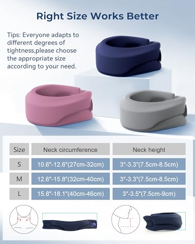 Image of Neck Brace Cervical Collar - Neck Support Brace for Sleeping, Soft Foam Wraps Keep Vertebrae Stable and Aligned for Relief of Cervical Spine Pressure Dark Blue (15.8-18.1 Inch)