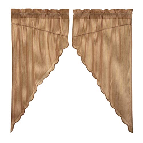 Chestonstripescallopedlinedprairiecurtains63 Urban Country Home Decor Cheston stripe scalloped lined prairie curtains 63 urban country home decor