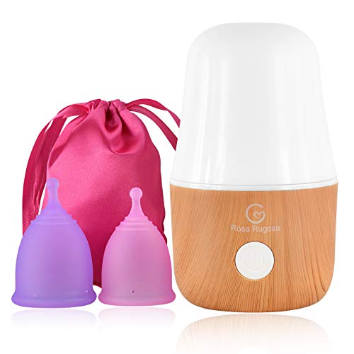 Menstrual Cup Steamer Sterilizer, Menstrual Cup Wash Kit Included Two Reusable Period Cups, High-Temperature Steamer Eliminates up to 99.9%