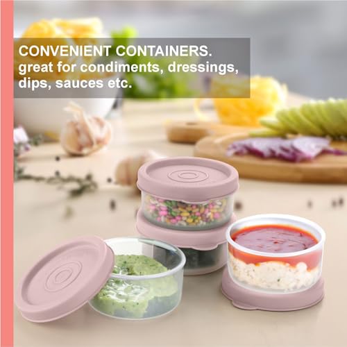 Image of Signoraware Nano BPA Free Plastic Containers Set (40mlx4 | Set of 4 | Pink)