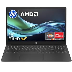 HP 15.6" Laptop | AMD Ryzen 5 7520U Processor | 16 GB RAM | 512 GB SSD | AMD Radeon Graphics | FHD Display | Up to 11hrs 15 mins battery | Win 11 | Dual Speakers | Jet Black | 15-fc0042sa
