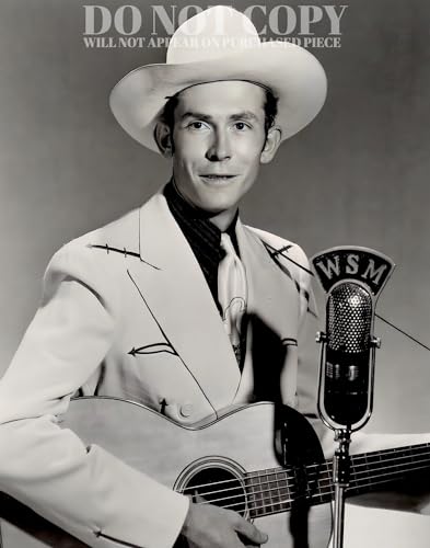 Fotografía de Hank Williams de 11 x 14: póster de la radio WSM y música legendaria americana