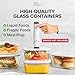 Chef Preserve Glass Vacuum Seal Containers for Food Storage, Made For Compact Vacuum Sealer, 3pcs set [1x Small, 1x Medium, 1x Large] Works With Handheld Vacuum Sealer Machine