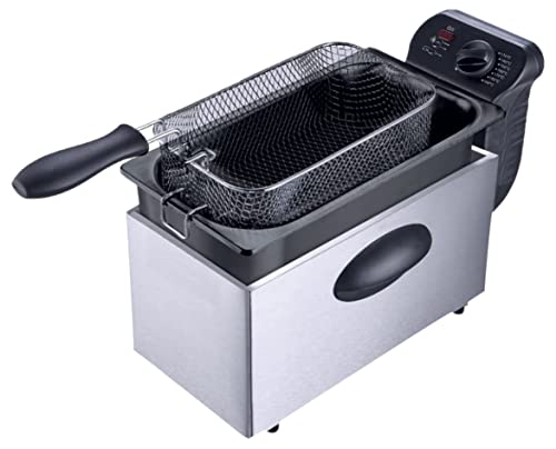 LITTLE BALANCE 8521 Happy Frites Tradition, Friteuse électrique, Cuve amovible, 3 l, Puissance 2000 W, Inox