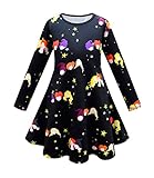 Garperkids Girls Cartoon Witchs Costume Dress Long Sleeve Black Party Dress Up Movie Character Cosplay Winter Outfits for Toddler Kids