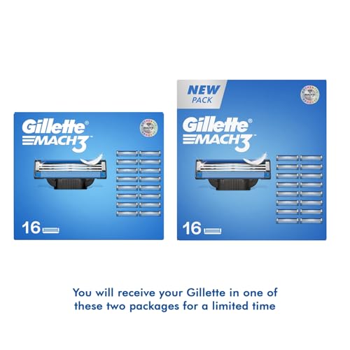 Image of Gillette Mach3, Shaving Blades For Men | 16 Cartridges, Mega Savings Pack | 16 Cartridges Last Up-To 240 Shaves | Your Most Comfortable Shave