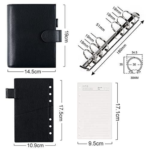 Moterm LN125PLLZBK Personal Luxe Rings Planner - Genuine Leather Binder Organizer  thumb #5