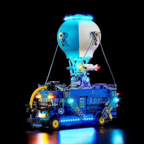 Kyglaring Kit de luz LED para Leg0 Fortnite Battle Bus Set, Battle Bus Leg0 Kit de iluminación compatible con el juego de modelo de construcción 77073, juego de ladrillos sin Leg0 (versión clásica)