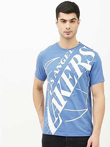 Image of Shop The Arena: NBA: Los Angeles Lakers: Oversized Logo Men's T-Shirt (Light Blue)