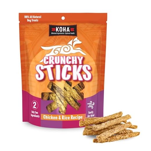KOHA Pet Crunchy Sticks Chicken & White Rice Recipe, 2 Ingredient Dog Treats for Sensitive Stomachs, Healthy Treats for Dogs