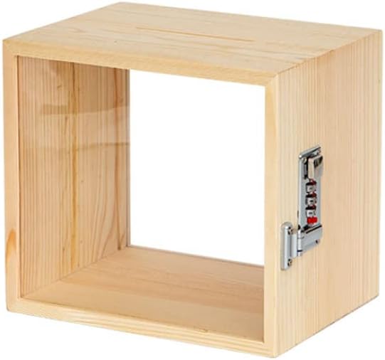 Caja de dinero creativa de madera con cerradura transparente de alta capacidad alcancía decorativa de escritorio para decoración del hogar