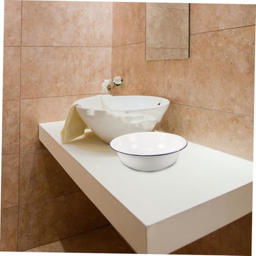 Cubeta vintage de esmalte para baño de pies y pedicura miniatura 6