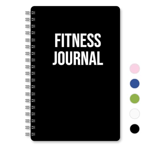 Fitness Workout Journal for Women & Men, A5(5.79" x 8.27") Workout Log Book Planner for Tracking, Progress, and Achieving Your Wellness Goals - Black