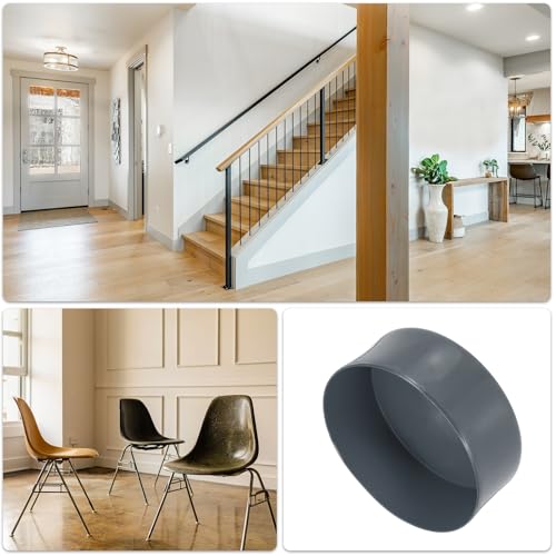 Image of uxcell 2pcs Rubber End Caps 140mm(5 1 /2 Inch) ID x 80mm(3 1 /8 Inch) H Vinyl Round Tube Bolt Cap Cover Screw Thread Protectors Dark Grey
