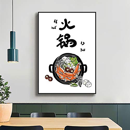 Affiche hot pot nouilles style chinois décoration murale chambre giclée