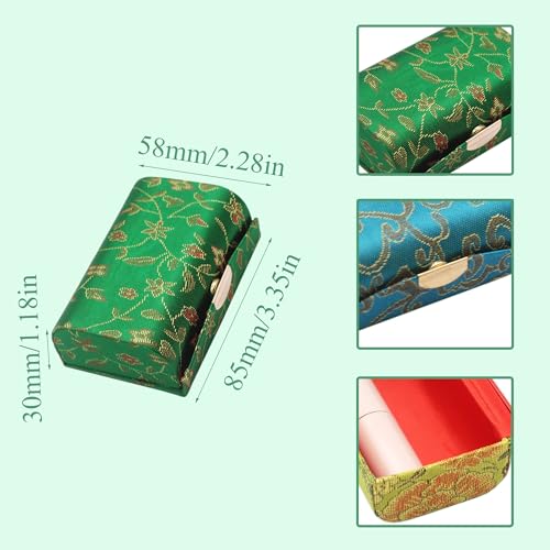 MIAO JIN 12PCS Lipstick Case with Mirror Lipstick Holder Storage Case Mini Portable Double Branch Floral Jewelry Cosmetic Case (Random Color)4