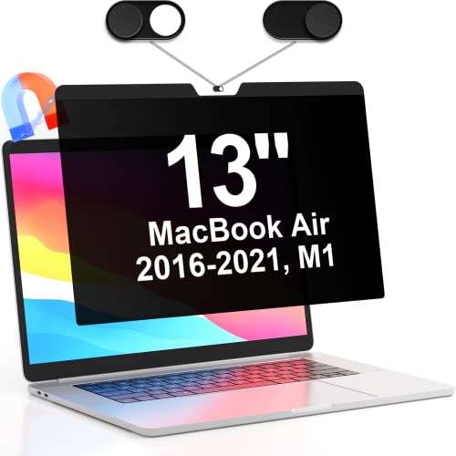 Mamol Privacy Screen Macbook Air 13 Inch(2018-2021, M1)/ Macbook Pro 13 In(2016-2022, M1, M2), Magnetic Removable Anti Blue Light Glare Filter, Anti Spy Screen Protector With Camera Cover For Apple Mac 13'' Laptop #TOP2