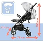 BAMBISOL Zwillings-Kinderwagen mit Rippenstritt | für Zwillinge ab der Geburt geeignet | ultrakompakt | Schwarz/Grau