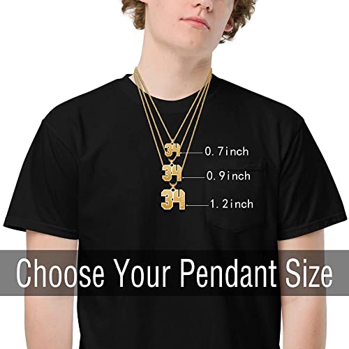 Q&Locket Personalized Number Necklaces with Name for Athletes Sports Jersey Lucky Number Chain Soccer Football Basketball Baseball Custom Pendant Jewelry for Men Womens2