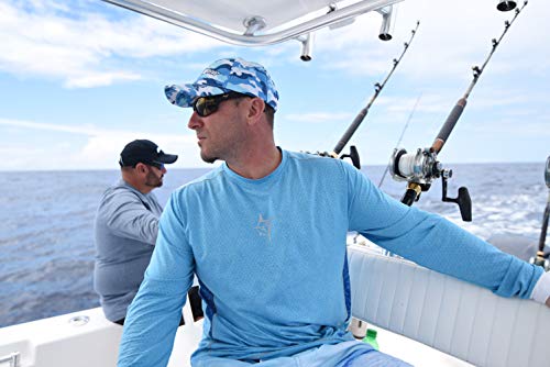 White Water Men’s Technoflex Long Sleeve Performance Shirt with UV50 Protection-Light Blue Large - Thumbnail 4