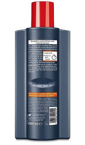 Alpecin Caffeine Shampoo C1 1x 600 ml | Champu anticaida hombre y con cafeina | Tratamiento para la caida del cabello | Alpecin Shampoo Anti Hair Loss Treatment Men