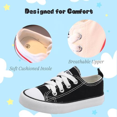 Kids Canvas Shoes for Toddler Little Big Kid Boys Girls Cushioned Canvas Sneakers Lightweight Non-Slip Durable Casual Shoes2