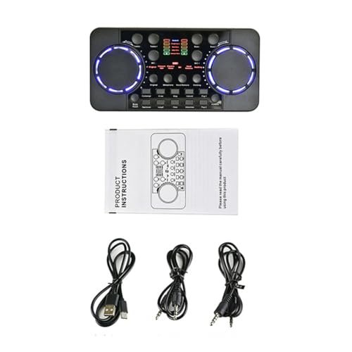 Tityvirnix Karta dźwiękowa Transmisja na żywo Miksery audio kompatybilne z Bluetooth Akcesoria do nagrywania muzyki Mikrofon Sterowanie głosem Redukcja szumów