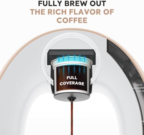 Image of Coffee Capsule Machine (1, ABS), One-Touch Cappuccino, Latte, Espresso & Americano Maker, Compatible Pod Coffee Machine with Smart Touch Control & Auto Clean System for Home & Office(cream)