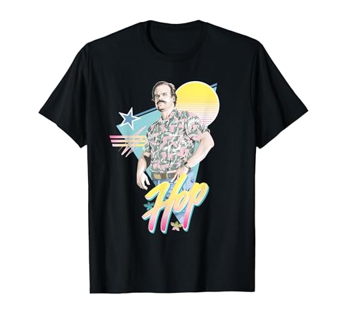 Stranger Things 80's Jim Hopper Camiseta, Hombre, Negro, XXL