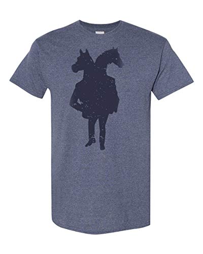 All Things Apparel WYLD Stallyns Two Headed Horse Front & Back Men's T-Shirt - Med Heather Navy (ATA561)