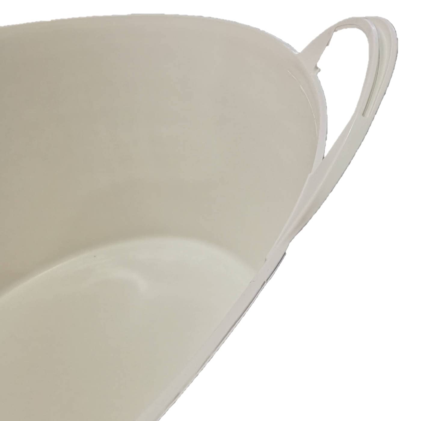 Pack de 6 capazos de plástico Flexible, de Color Blanco, de 58 x 33,5 cm con Capacidad de 65 litros, con Asas, Ideal para Trabajo de Vendimia, Agricultura…Cubo de plástico(6uds/ 65 litros Blanco)