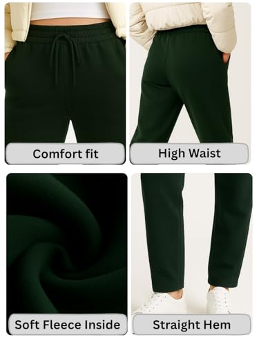 Image of BLINKIN Women's Fleece Track Pants | Warm Winter Joggers with Pockets | Soft Cosy Sweatpants & Gym Pants for Women (248)