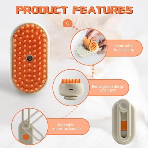 Image of Self Cleaning Slicker Brush, Pet Grooming Shedding Brush for Dogs and Cats - Easy to Remove Loose Undercoat, Pet Massaging Tool Suitable for Pets with Long or Short Hair (White)