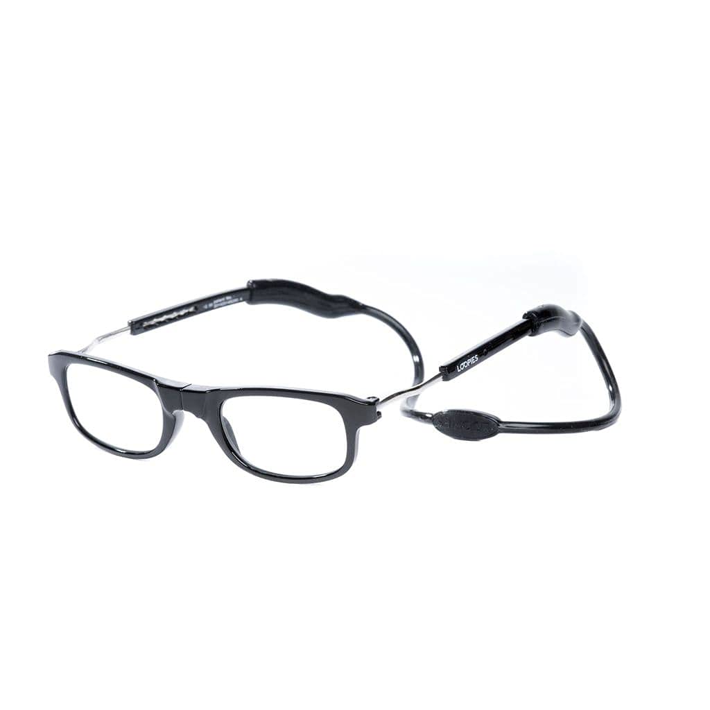 Loopies Magnetic Photochromic Reading Glasses. Unisex, Adjustable, and Comfortable (Black, 2.5)
