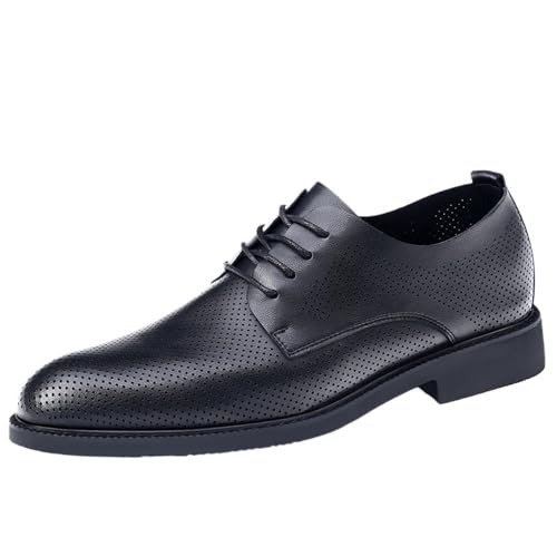 Men's Genuine Leather Hollow Out Dress Shoes Spring Summer Breathable Korean Style Business Formal Footwear Soft Upper Comfortable Groom Shoes