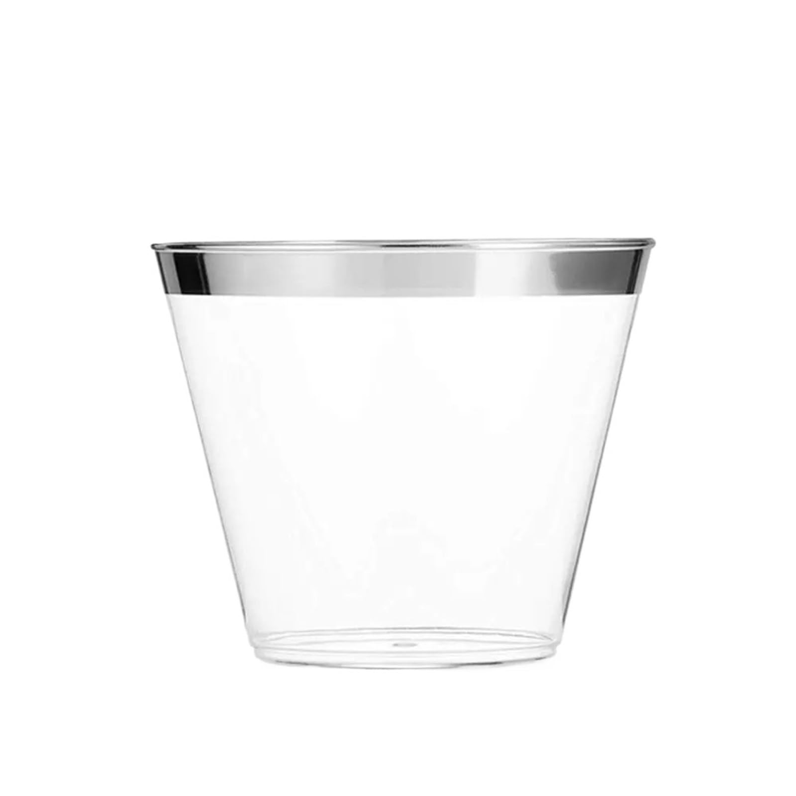 Stück Plastikbecher, transparente Becher mit Rand für Getränke, Feste
