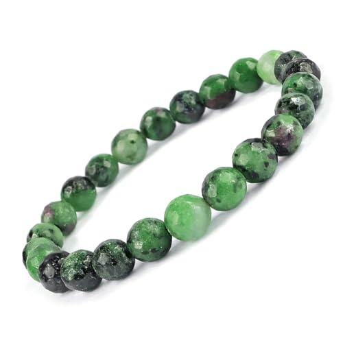 Image of Reiki Crystal Products Natural Crystal Stone 8 mm Faceted Diamond Cut Beads Bracelet for Men & Women | Reiki Charged Gemstone Bracelet | Multiple Stone Variants Available