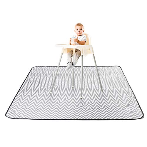 BabyGaga Splat Mat for Under Highchair 51”, Waterproof, Washable Spill Mat for Floor